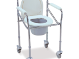 Silla Sanitaria Con Rodachines en Acero Cromado LDS-211